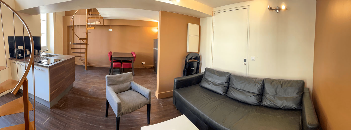 Loft 2 - Panoramique partie jour salon